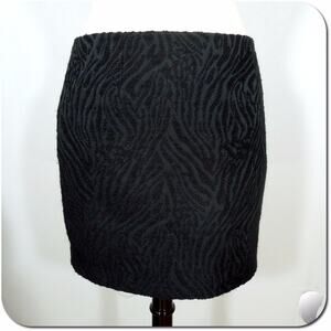 TAHARI Mini Skirt 10 Womens Black Textured Lined